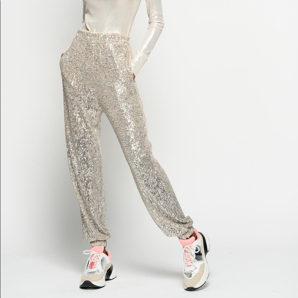Platinum Sequined Joggers
